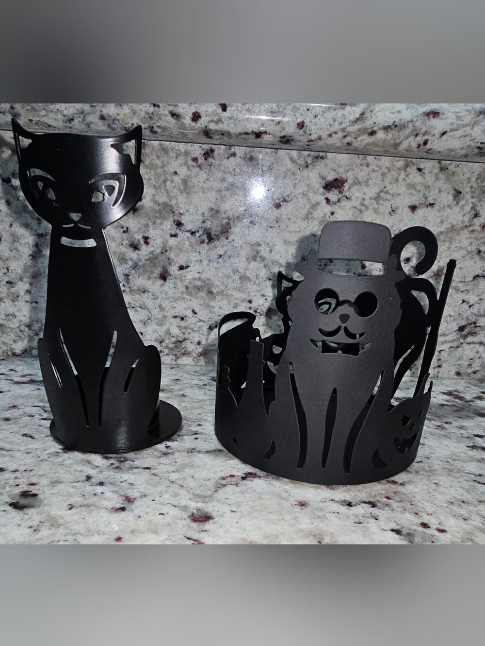 Yankee Candle Midnight Sophia Cat Votive And Jar Candle Holder Halloween NWT